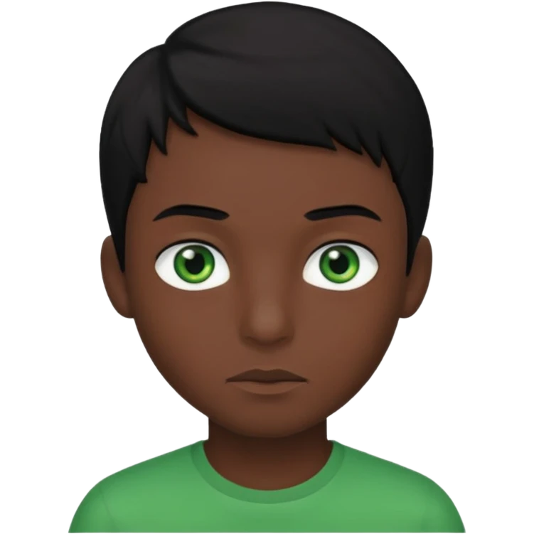 Boy is black hair.   Green eye.    Eyebrows black skin brunette emoji