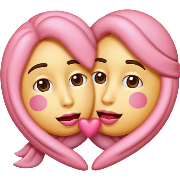 emoji de beijo rosa claro um pouco realista  emoji