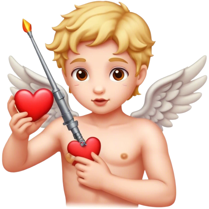 Cupid shooting heart emoji