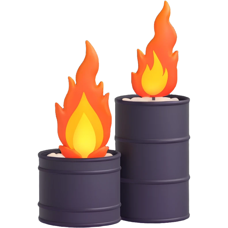 oil barrel and natural gas flame emoji