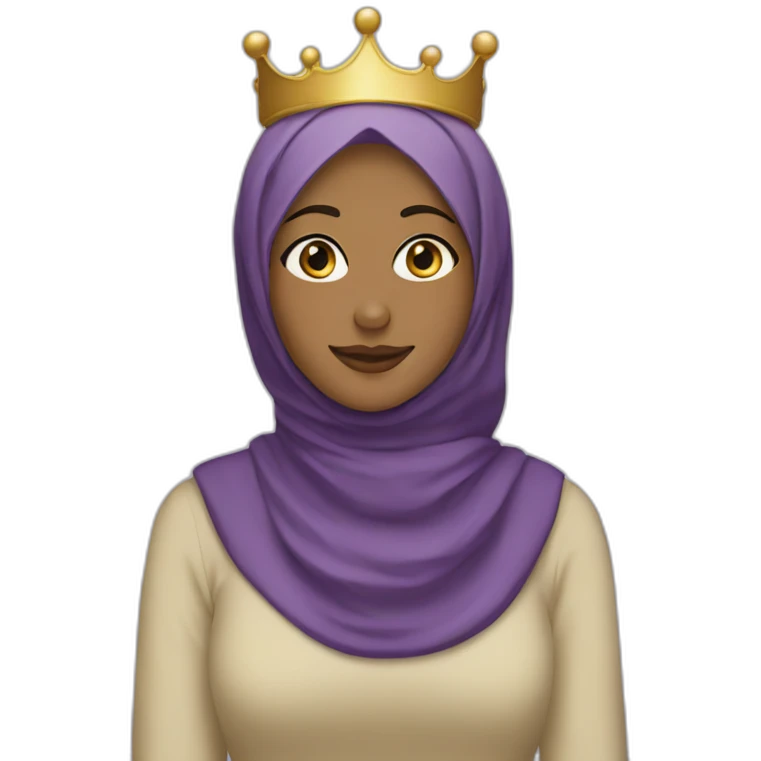 Hijabi with crown emoji