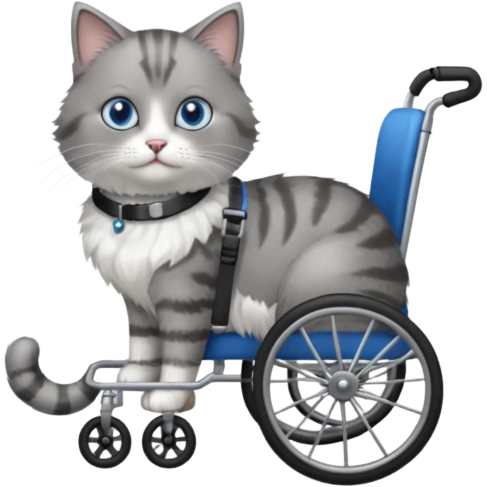 cat in a pet wheelchair emoji