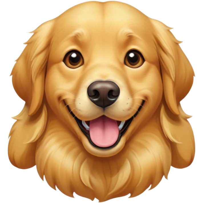 Cinematic Comical Golden Retriever Portrait Emoji, Head tilted dramatically with an exaggeratedly amused expression, featuring a vibrant golden coat with a lively sheen, wide, expressive brown eyes filled with playful disbelief, Simplified yet hilariously expressive features, highly detailed, glowing with a slightly sassy glow, high shine, dramatic yet playful, stylized with an air of cheeky mischief, bright and endearing, soft glowing outline, capturing the essence of a spirited and over-the-top companion, so meme-worthy it feels like it could side-eye its way into internet fame instantly! emoji