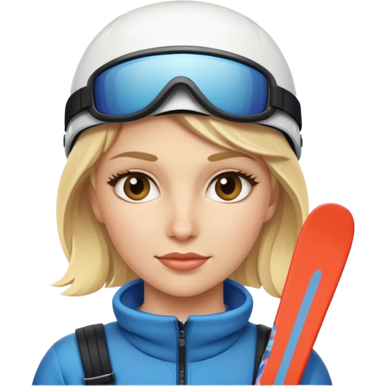 blonde female skiing emoji