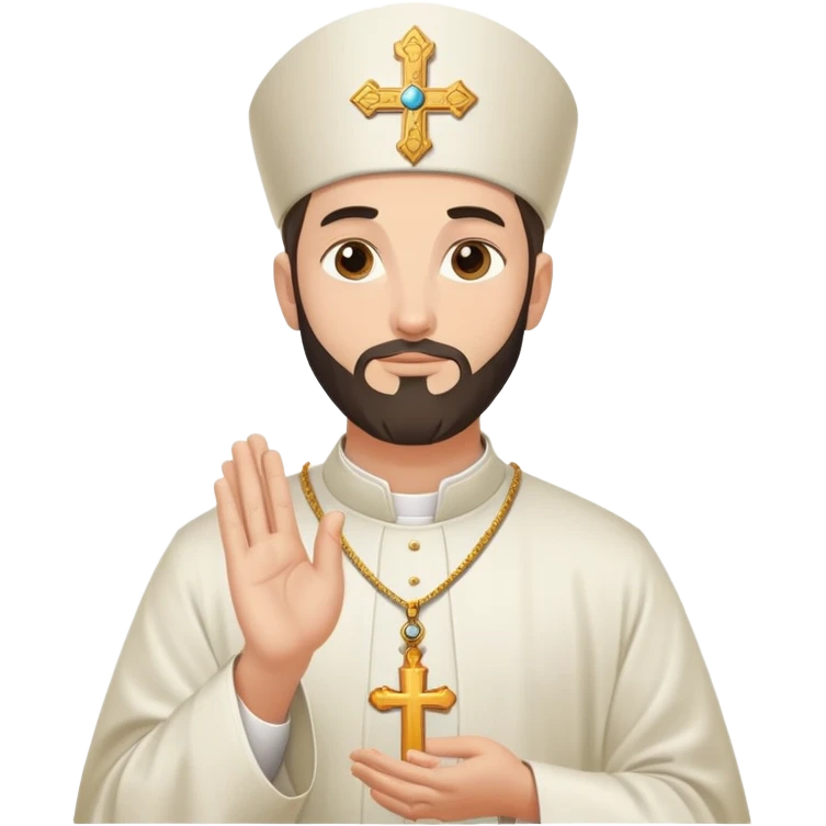 An Orthodox priest blesses with his hand emoji