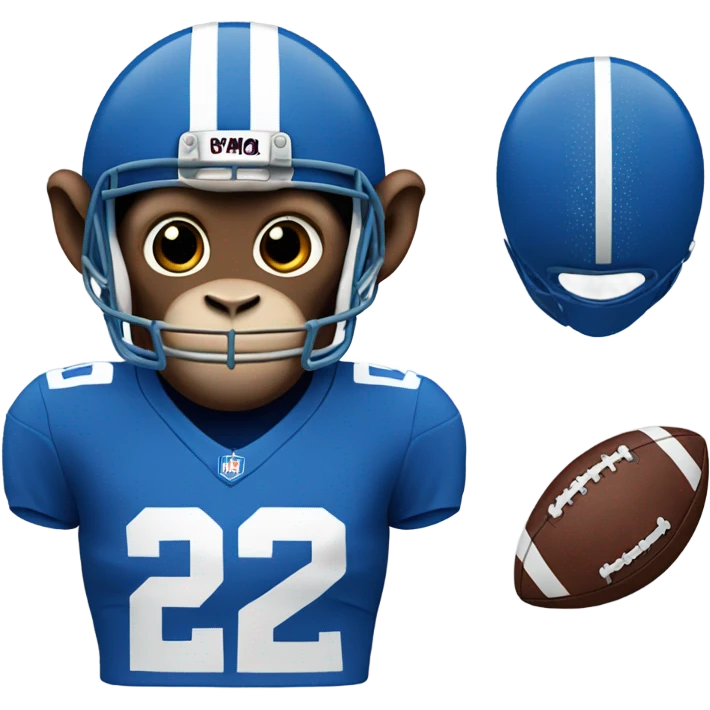 Monkey in blue football uniform  emoji