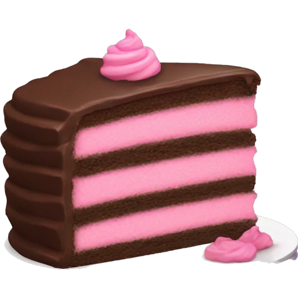 Chocolate cake with pink frosting emoji