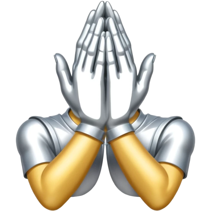 praying metallic hands, no gold emoji