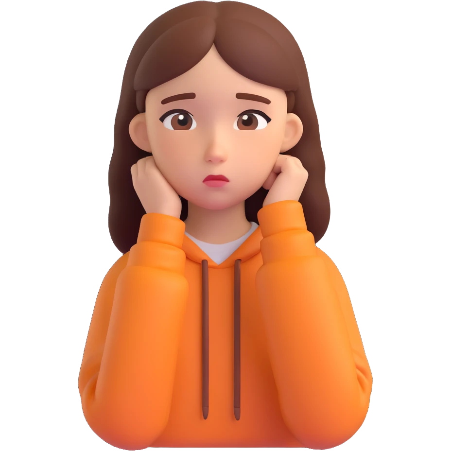 a sad teenage girl student  emoji