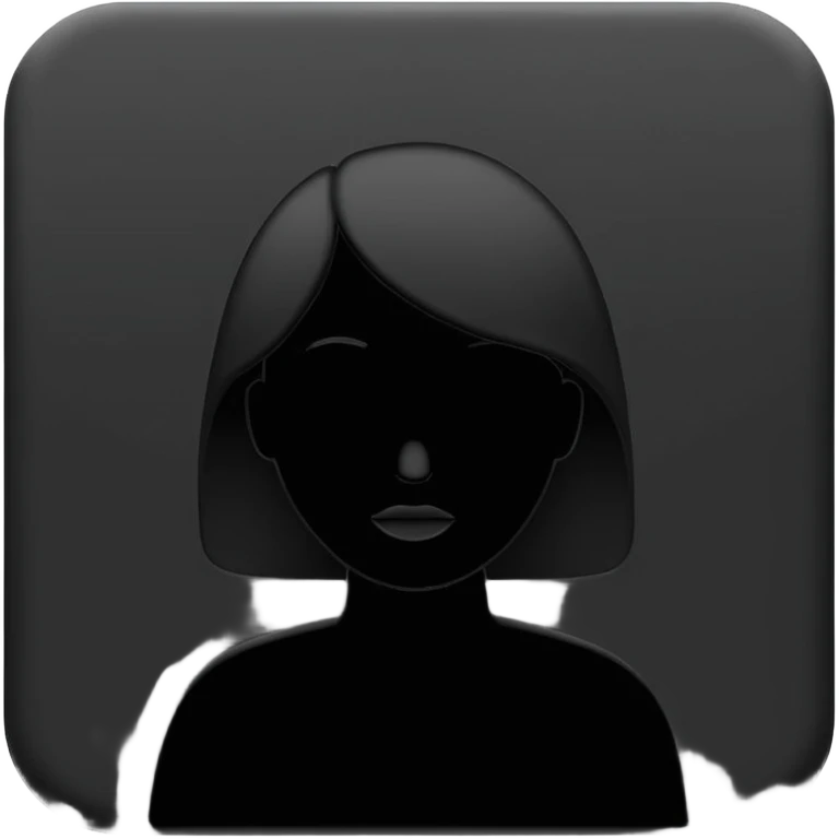 Minimalistic flat vector icon, iOS style, thin black outline on white background. Person silhouette. Black, completely monochrome, matte.  emoji
