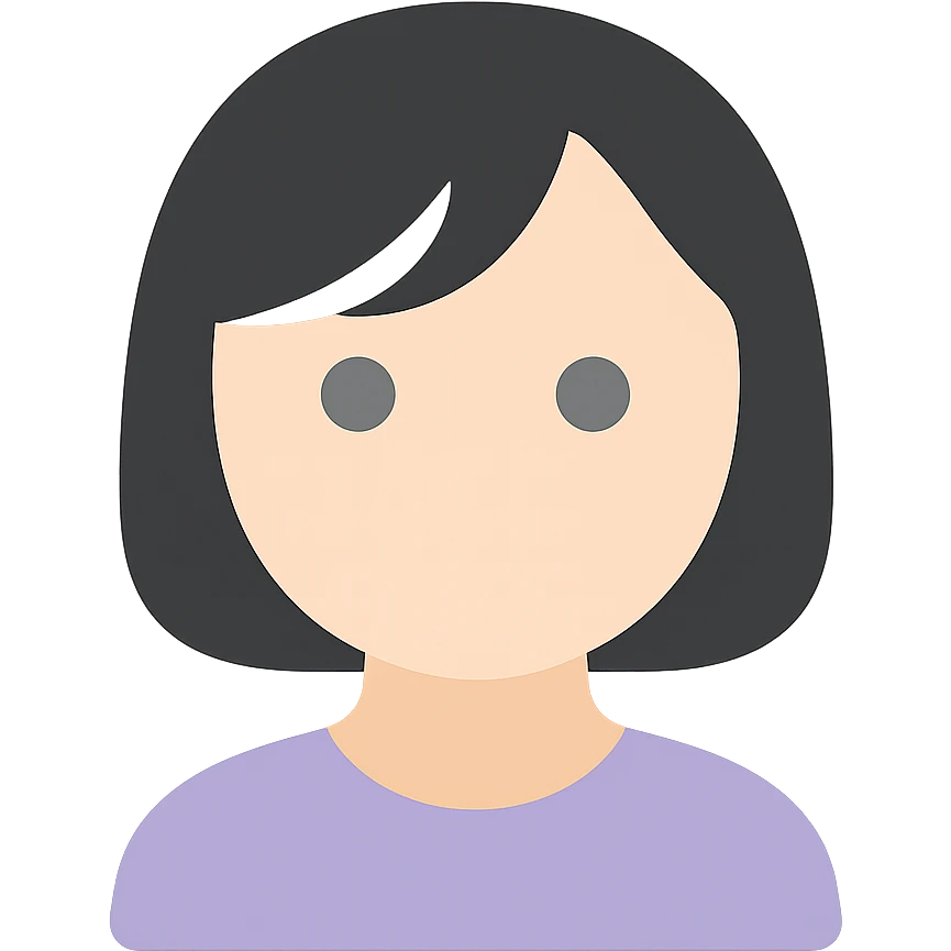 girl with short black hair, bob, with a white strand and gray eyes emoji