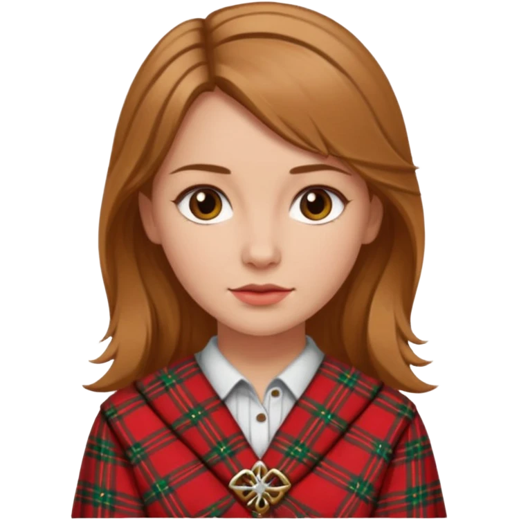 female with scottish red attire and dark blonde hair emoji