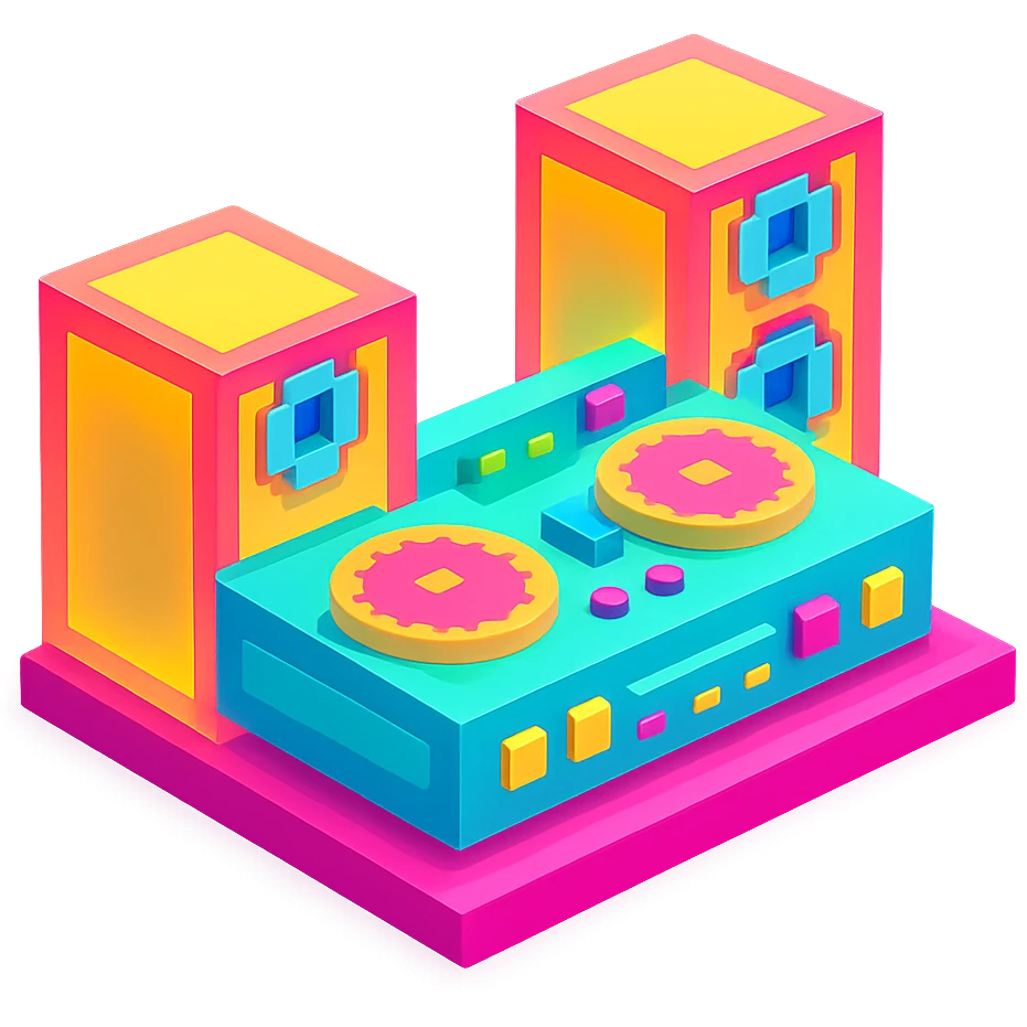 Сделай светящуюся DJ-установку emoji
