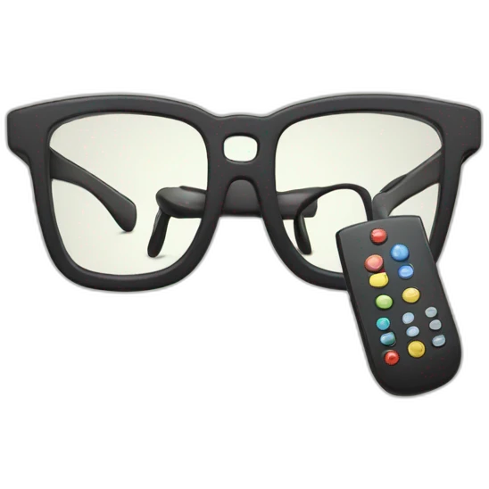 Remote control and eye glasses emoji