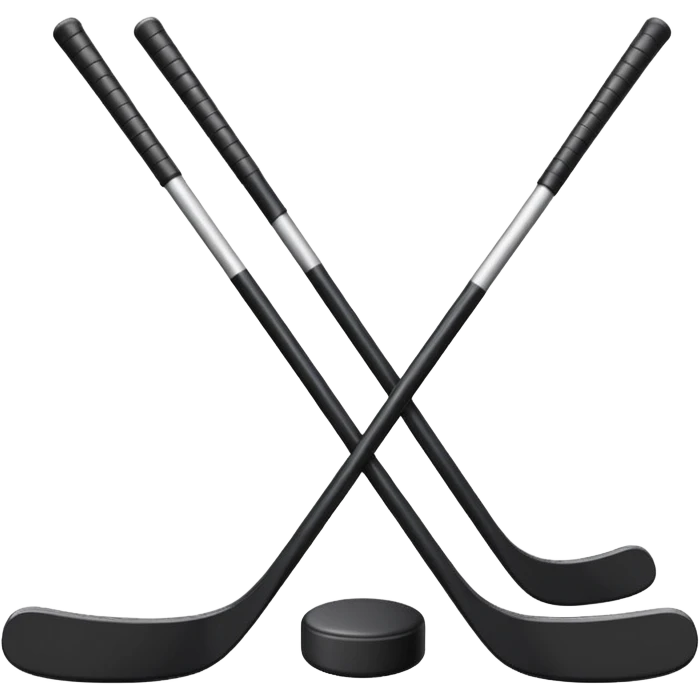 two hockey sticks crossing and a puck like the original apple hockey stick emoji emoji