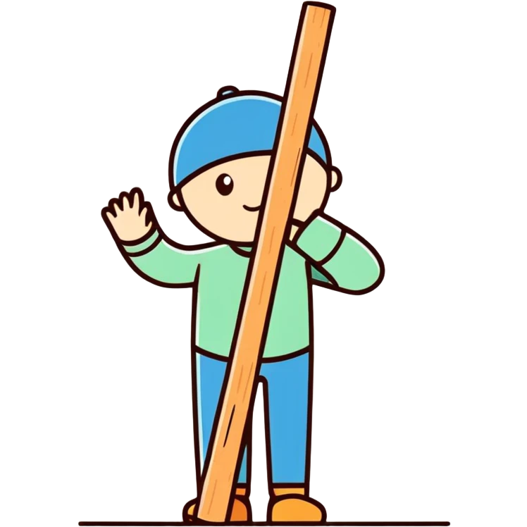 Me holding a stick of wood emoji