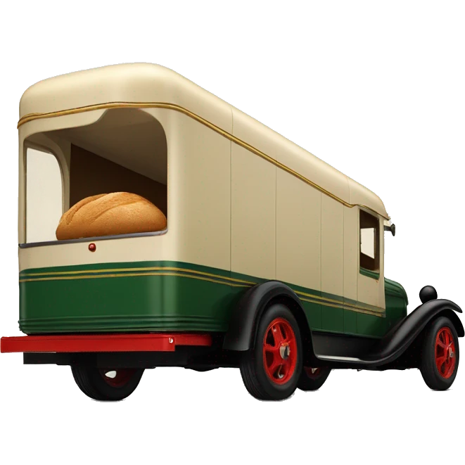 Art Deco Very long 1933 bread truck side view  emoji