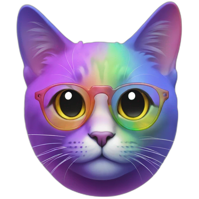A cool cat who’s rainbow smoke emoji