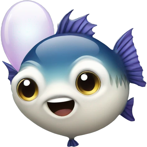 Blowfish with balloon emoji