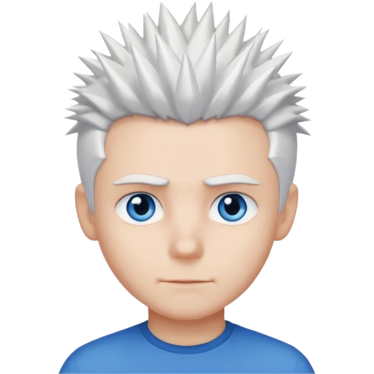 ولد بشعر ابيض شائك وعيون زرقاء  emoji