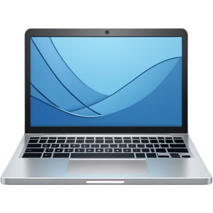 3D minimal icon of a premium silver or gray laptop with no logos, placed on a color #FF3D00 gradient background. Clean, modern, high-end tech style. emoji