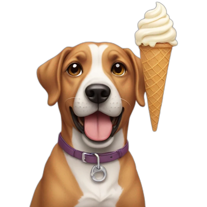 Dog eating ice cream emoji
