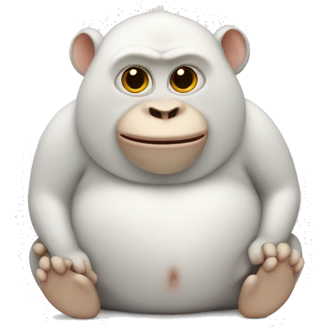 chubby white monkey with a belly emoji