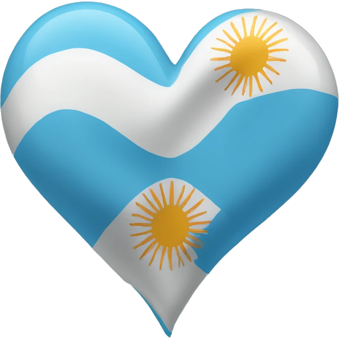 Un corazon con la bandera argentina  emoji