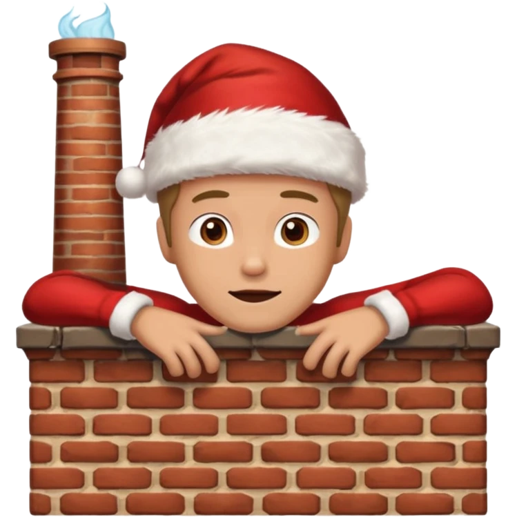 Cristmas male lie down on a chimney emoji