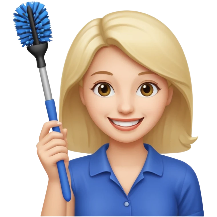 woman holding toilet brush emoji