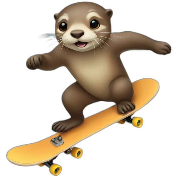 Otters skateboarding emoji
