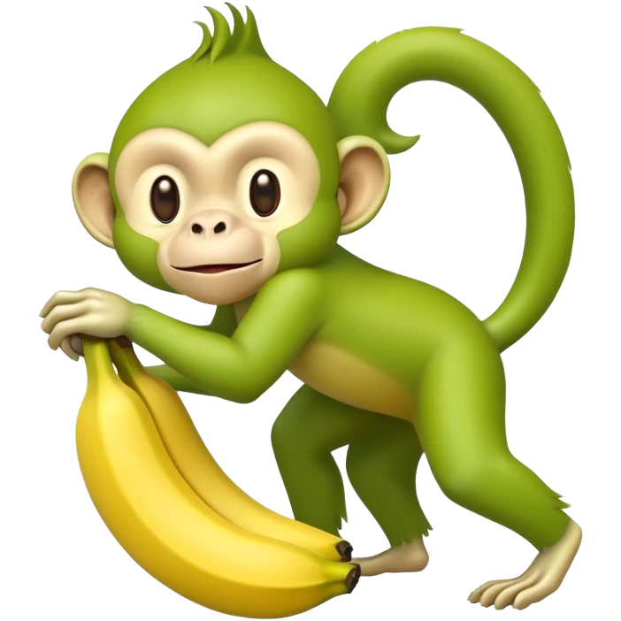 banana with the head of a green monkey emoji