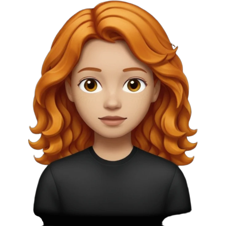 Make a ginger with kinda wavy hair go into a ginger with black in the underneath of the hair with straight hair  emoji