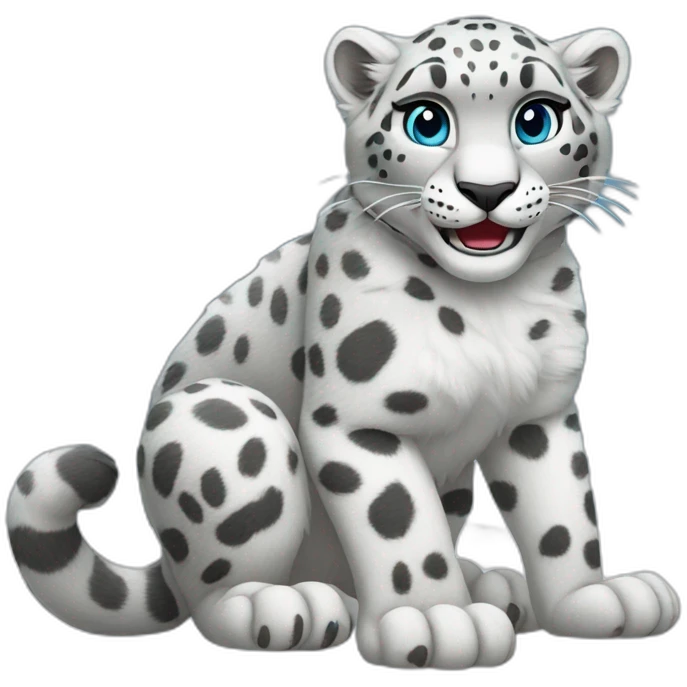 snow leopard + snow leopard shaking paws emoji