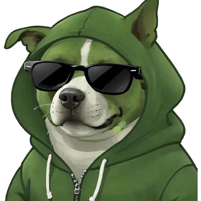 Dog wearing a hoodie emoji