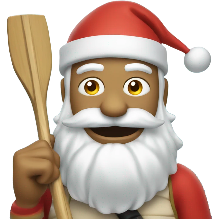 Coastal rowing santa with an oar emoji