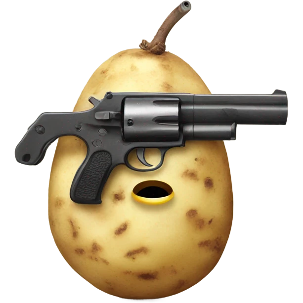 Potato with a gun emoji
