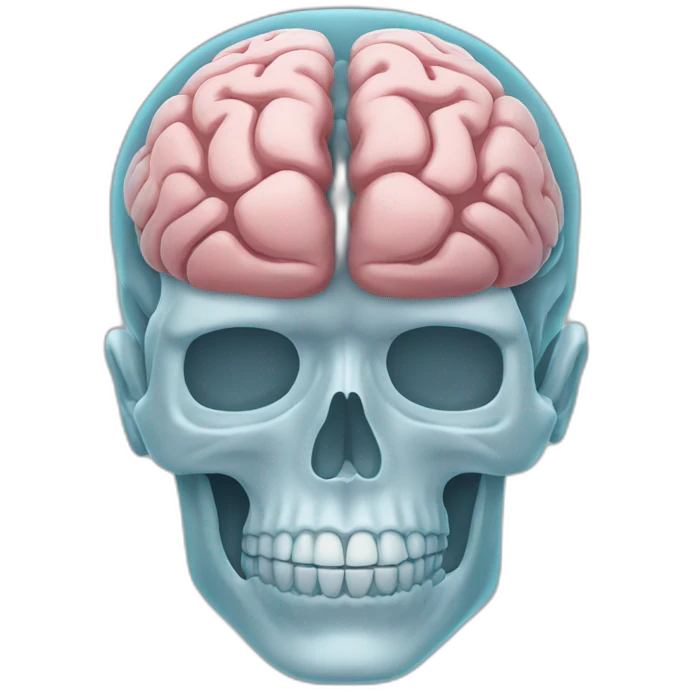 x ray of human and his brain emoji