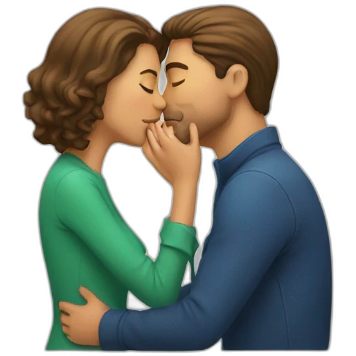 man kissing woman emoji