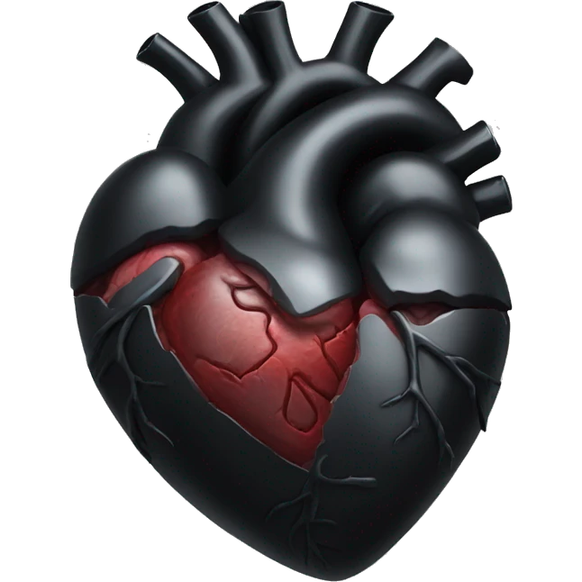 Black anatomical heart emoji