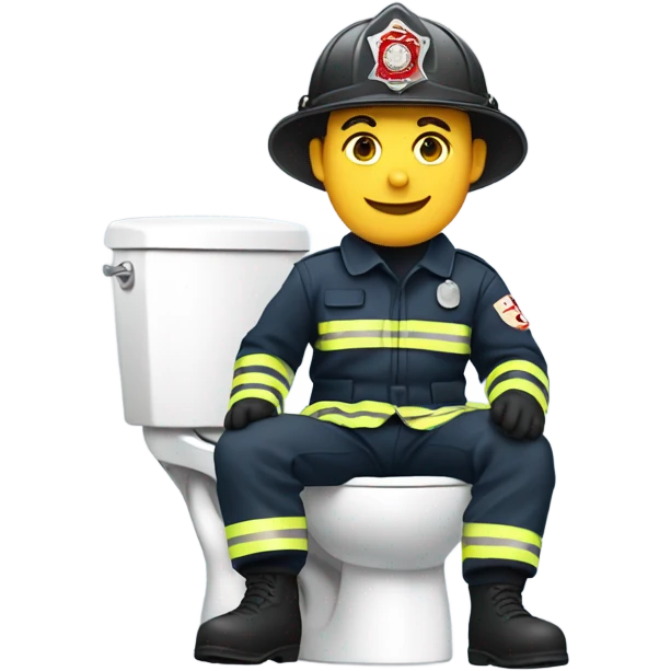 Fireman sitting on the toilet emoji