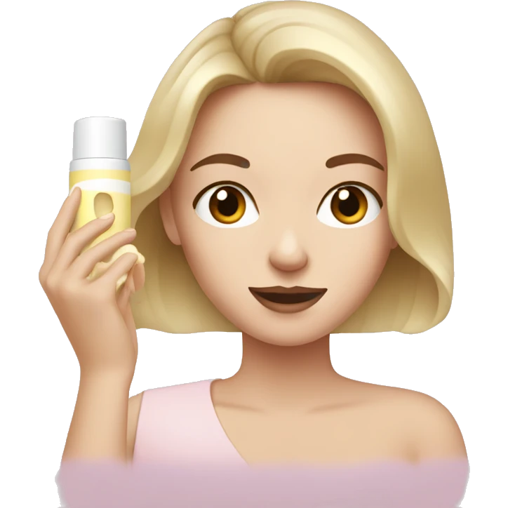 white girl applying cream on face emoji