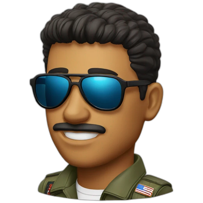 top gun+sun glasses emoji
