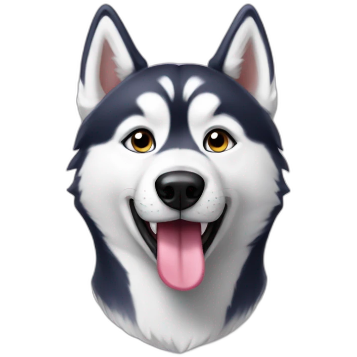 husky with tongue out emoji