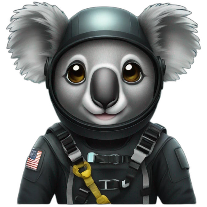 koala in black diving suit emoji