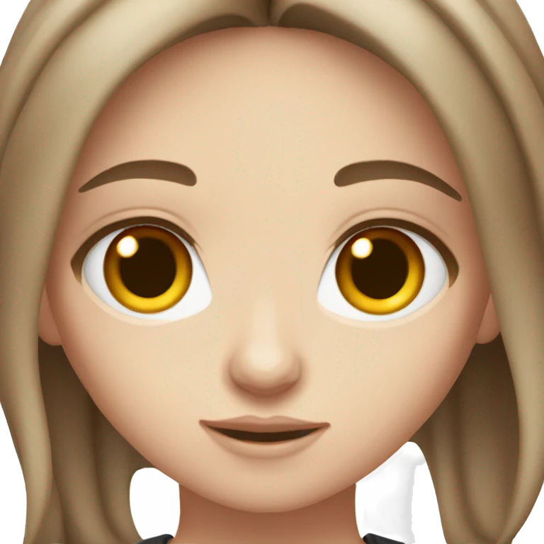 White girl with brown eyes and brown hair emoji