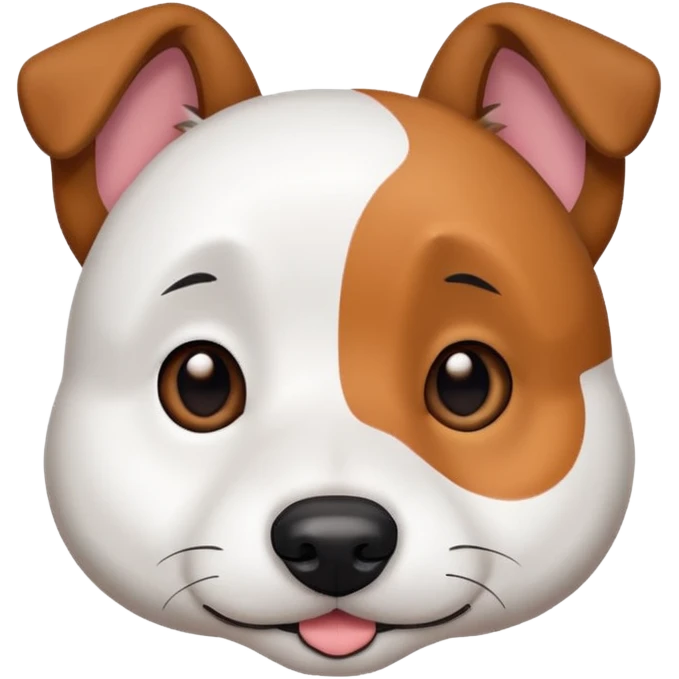 Vit strävhårig jack russel med brun/svarta öron emoji