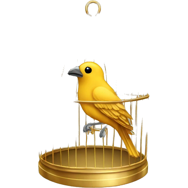 empty gold bird cage emoji