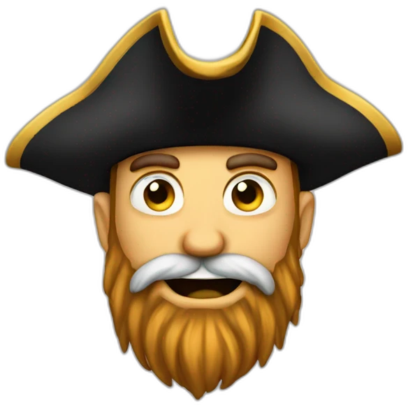 crazy bearded pirate face emoji