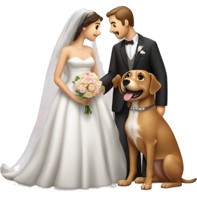 a dog geting married emoji
